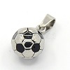 Trendy Necklace Findings 304 Stainless Steel FootBall/Soccer Ball Pendants LS-STAS-L012-B01P-1