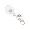 Flower Angel Glass Pearl & Glass Seed Pendant Decorations HJEW-MZ00239-01-4