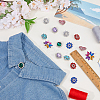 16Pcs 8 Styles Alloy Rhinestone Snap Buttons BUTT-FH0001-034-4