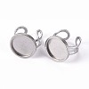 Non-Tarnish 201 Stainless Steel Cuff Pad Ring Settings X-STAS-S080-040D-P-5