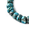 Synthetic Silver Line Turquoise Beads Strands G-L617-E03-4x6mm-4
