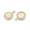 Religion Brass Micro Pave Clear Cubic Zirconia Pendants KK-N287-43G-03-2