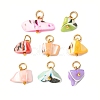 Dyed Natural Trochid Shell/Trochus Shell Pendants PALLOY-JF04484-01-1