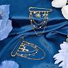 2Pcs 2 Styles Steel Brooches JEWB-BM0001-01G-4