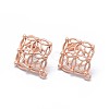 Alloy Stud Earring Findings PALLOY-F255-08MRG-1