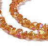 Transparent Electroplate Glass Beads Strands EGLA-L043-FR01-2