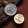 Never Give Up Wax Seal Brass Stamp Heads AJEW-M038-01P-G-1