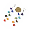 Natural & Synthetic Mixed Gemstone Round Beads Dangle Earrings EJEW-JE05377-2