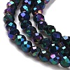 Electroplate Glass Beads Strands GLAA-H021-01A-FP11-4