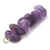 Gradient Color Natural Lavender Amethyst & Natural Blue Lace Agate Chip Beaded Pendants PALLOY-JF02795-03-5