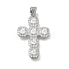 Brass Micro Pave Clear Cubic Zirconia Pendants CU-CBA9883-05A-P-1