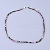 Natural Multicolor Tourmaline Beaded Necklaces NJEW-K114-A-A15-1