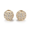 Brass Micro Pave Clear Cubic Zirconia Beads ZIRC-D274-02G-02-1
