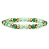Glass & Brass Beads Stretch Bracelets for Women BK9964-6-1