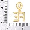 Rack Plating Brass Word FE European Dangle Charms KK-P287-08G-3