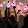 30Pcs 4 Styles Foam & Glass Mirror Ball Pendant Decorations AJEW-GA0010-79-5