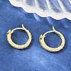 Brass Micro Pave Cubic Zirconia Hoop Earrings KK-CBAD104-04G-B-2