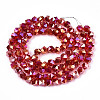 Electroplate Transparent Glass Beads Strands X-EGLA-T019-06Q-2