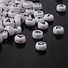 Mixed Letters White Acrylic Horizontal Hole Letter Beads X-PL37C9070-5