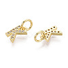 Letter Brass Micro Pave Clear Cubic Zirconia Pendants KK-K354-06G-K-2