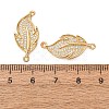 Brass Micro Pave Clear Cubic Zirconia Connector Charms CU-CBA4579-13G-2