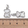 Brass & Shell & Clear Cubic Zirconia Pendants KK-G497-15P-3