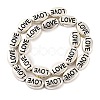 Oval with Word Love Tibetan Style Alloy Bead Strands X-TIBEB-O007-24-LF-2