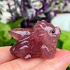 Natural Strawberry Quartz Carved Figurines Statues for Home Desktop Decoration PW-WG05555-12-1
