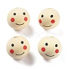Printed Schima Wood European Beads WOOD-G023-14A-1
