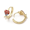 Real 18K Gold Plated Brass Heart Hoop Earrings EJEW-L268-024G-03-2