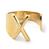 Real 18K Gold Plated 304 Stainless Steel Initial Letter Open Cuff Rings RJEW-L109-007G-X-2