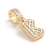 Brass Micro Pave Cubic Zirconia Pendants ZIRC-G165-13G-K-2