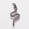 Brass Cubic Zirconia Pendants KK-P134-27B-1