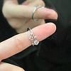 Alloy with Crystal Rhinestone Cuff Open Rings for Women FS-WG2A069-01-3