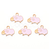 Alloy Enamel Pendants X-ENAM-R059-08B-RS-1