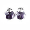 Faceted Transparent Glass Charms GLAA-T024-06-3