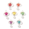 Natural Shell & Dyed Synthetic Turquoise Starfish Pendants PALLOY-JF04123-1