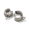 Tarnish Resistant 201 Stainless Steel Huggie Hoop Earrings Findings STAS-A167-01R-P-2