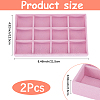 2Pcs 12 Grids Rectangle Velvet Display Trays ODIS-SP0001-18A-2