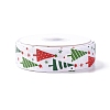 25 Yards Christmas Theme Printed Polyester Grosgrain Ribbon OCOR-C004-02G-2