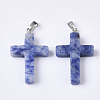 Natural Blue Spot Stone Pendants G-S358-001C-2