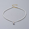 Glass Pearl Beads Pendants Necklaces NJEW-JN02564-2