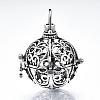 Rack Plating Brass Cage Pendants KK-Q402-01AS-1