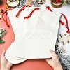 Linen Heat Transfer Christmas Stocking Pendant Decorations AJEW-YWC0001-09-5