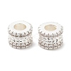 Rack Plating Brass Cubic Zirconia European Beads KK-R147-03S-2