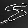 Stainless Steel Full Rhinestone Cross Pendant 4mm Tennis Chain Necklaces KD8251-3-1