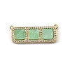 Brass Micro Pave Clear Cubic Zirconia Connector Charms CU-CBA30E8-01G-A03-1