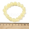 Natural Golden Silk Jade Round Beaded Stretch Bracelets for Women BJEW-F535-01E-5