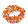 Full Rainbow Plated Electroplate Glass Beads EGLA-Q066-FR04-2