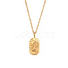 316L Surgical Stainless Steel Micro Pave Clear Cubic Zirconia Oval with Embossed Constellation Pendant Necklaces for Women Men WG0B2D7-06-1